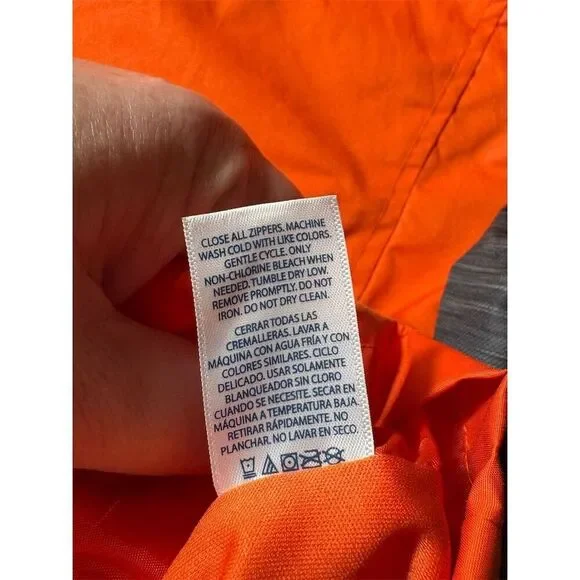 Faded Glory Boys XL Orange Hooded Windbreaker Jacket Zipper Closure - Picture 7 of 8